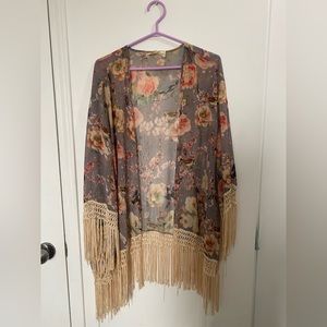 Vintage Boho Kimono Shawl Robe